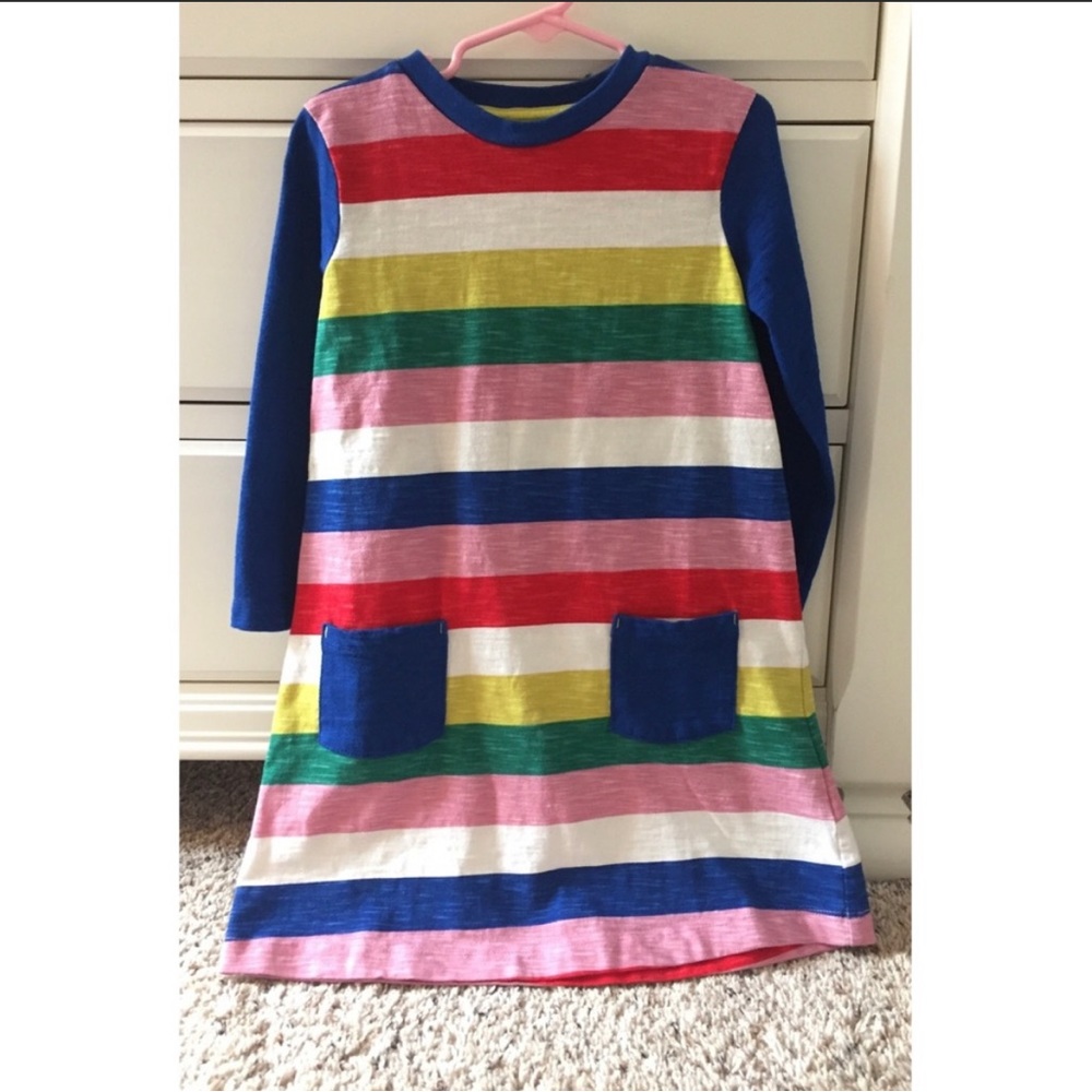 Mini Boden Rainbow Dress - size 5-6Y